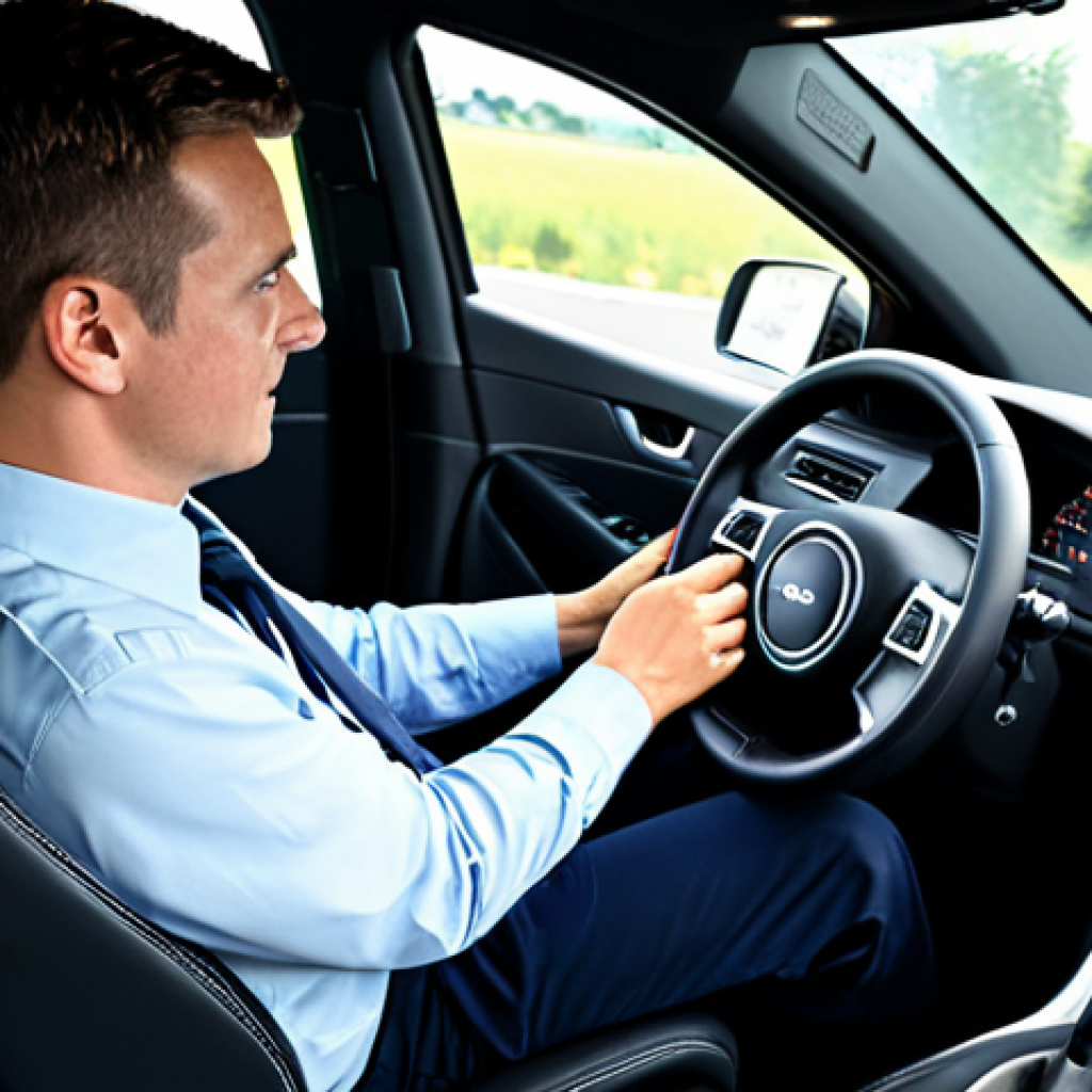 ** A professional driving instructor, fully clothed in appropriate attire, patiently guiding a student in a driving simulator, safe for work, family-friendly environment, perfect anatomy, well-formed hands, professional setting.

**