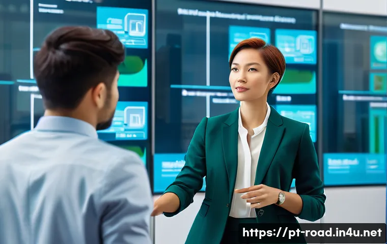 도로교통사 이직을 위한 자기소개서 작성법 - **Prompt 1: Urban Mobility Visionary**
A diverse female professional, aged late 20s to early 30s...