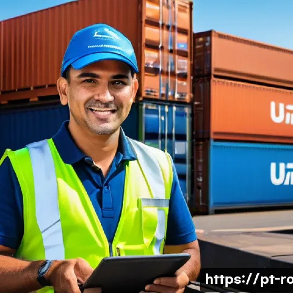 도로교통사 경력직 연봉 상승 사례 - A professional Brazilian truck driver wearing a high-visibility safety vest and a cap, standing conf...