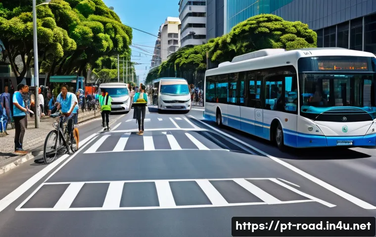 도로교통사 자격증과 관련된 산업군 - A busy urban street scene in a major Brazilian city during daytime, showing a well-organized traffic...