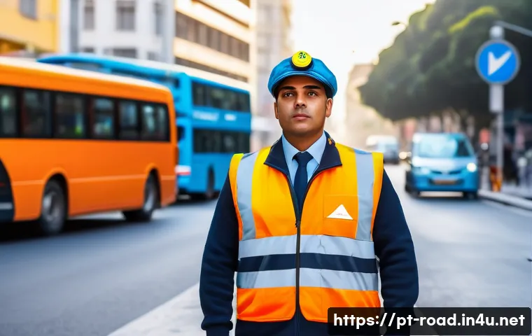 도로교통사 관련 직업의 연봉 수준 - A Brazilian traffic inspector in a vibrant urban setting, wearing a full official uniform including ...