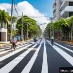 Home 18 도로교통사 직무에서의 성공 사례 - A vibrant urban residential street scene in a Brazilian neighborhood showcasing a well-implemented r...