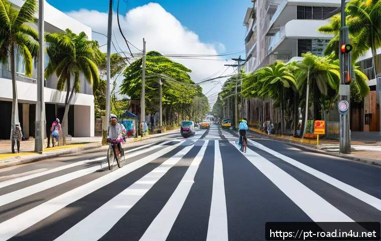 도로교통사 직무에서의 성공 사례 - A vibrant urban residential street scene in a Brazilian neighborhood showcasing a well-implemented r...
