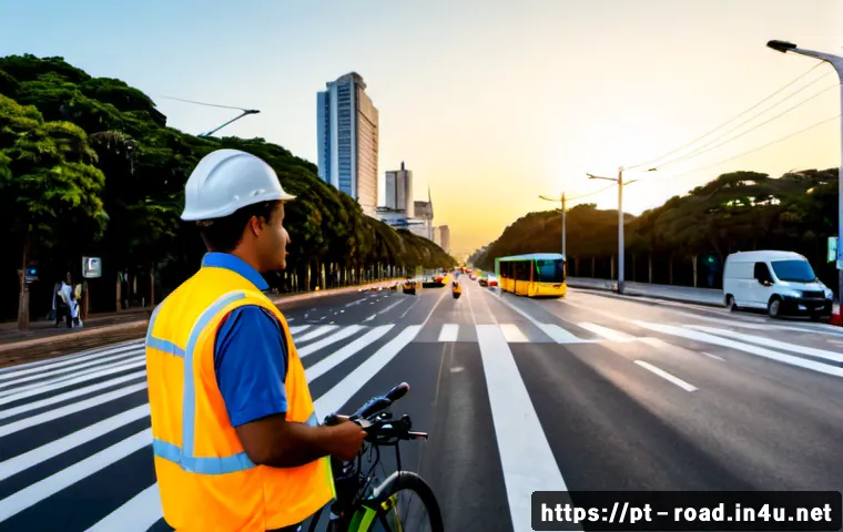 도로교통사 관련 직무의 장래성 - Photorealistic future-focused traffic engineering scene in São Paulo, Brazil, a Brazilian road traff...